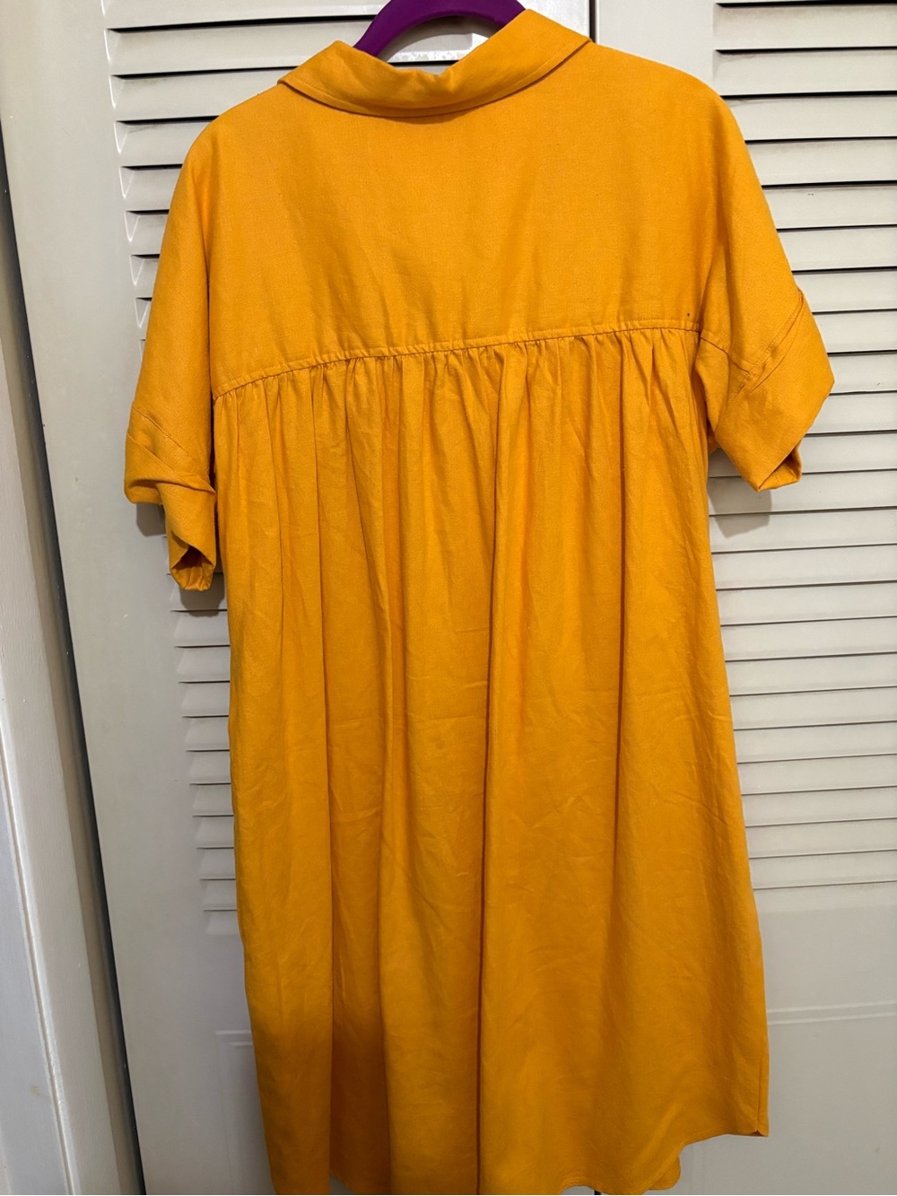 Ophelia Roe Button-Front Shirt Dress - Mustard Yellow - Picture 2 of 4